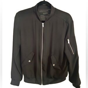 ZARA BASIC COLLECTION Black Bomber Jacket (US S)